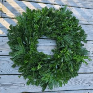 22” Mixed Wreaths - Fraser Fir with White Pine, Boxwood, & Holly