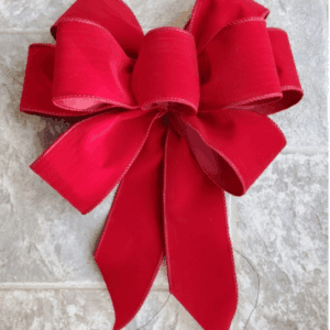 Indoor/Outdoor Red Wired Fabric Bows